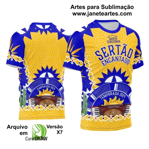 Arte Estampa Camisa Amarela e Azul - Arraiá 2024 - Festa Junina 2024