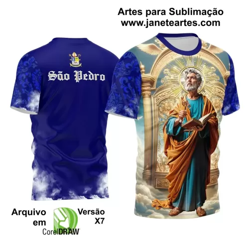 Arte Estampa Camisa Azul 2024 - Religião - São Pedro 2024