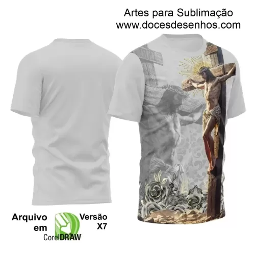 Arte Estampa - Camisa Branca - Religião 2024 - Jesus Cristo