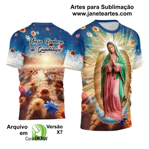 Arte Estampa Camisa Flores - Religião - Nossa Senhora de Guadalupe 2024