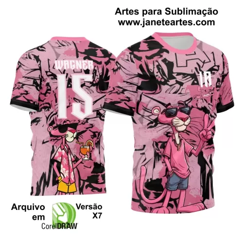 Arte Estampa Camisa Interclasse - Jogos Internos 2024 - Pantera Cor de Rosa