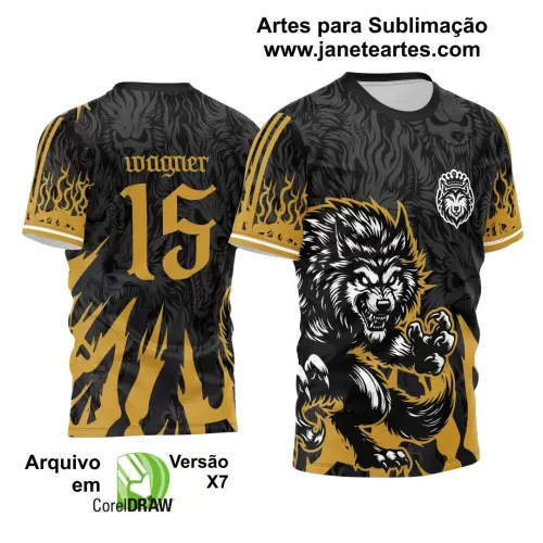 Arte Estampa Camisa Preta Interclasse - Jogos Internos 2024 - Lobo Feroz