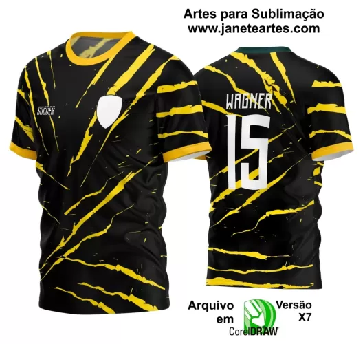 Arte Estampa Camisa Preta Interclasse - Jogos Internos 2024 - Time Amador - Futebol 2024