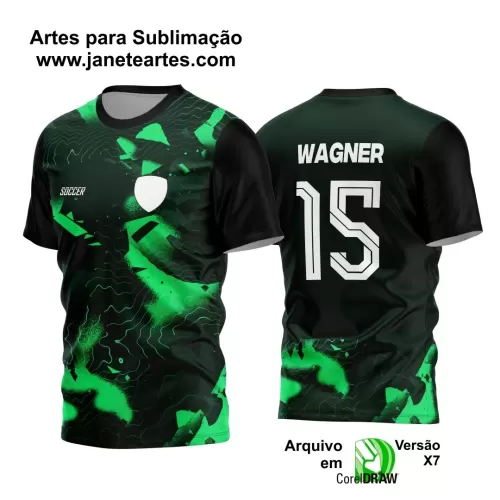 Arte Estampa - Camisa Preta e Verde- Interclasse 2024 - Jogos Internos 2024 - Time Amador - Jersey