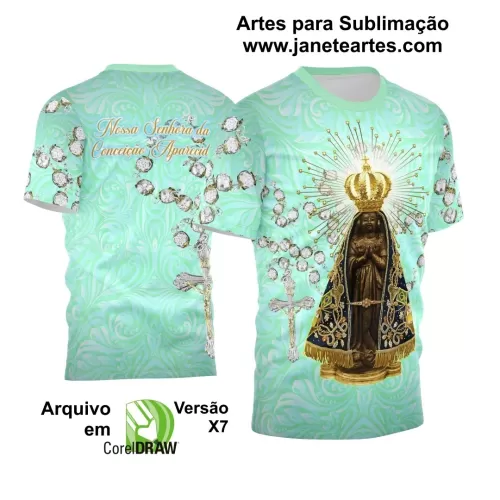 Arte Estampa Camisa - Religião - Festejo - Nossa Senhora Aparecida - 2024 - 2025