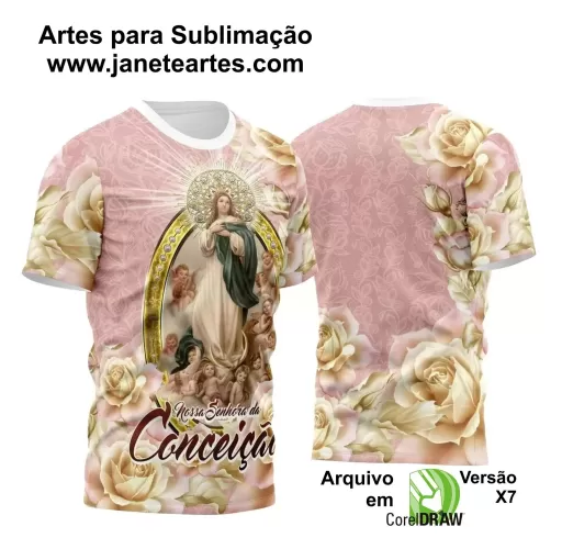 Arte Estampa Camisa - Religião - Festejo - Nossa Senhora Imaculada Conceição - 2024 - 2025