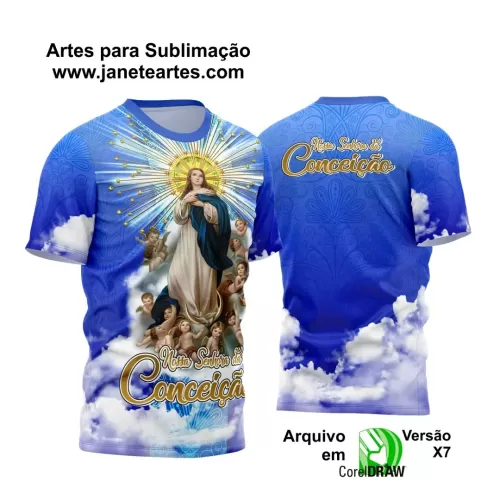 Arte Estampa Camisa - Religião - Festejo - Nossa Senhora Imaculada Conceição - 2024 - 2025