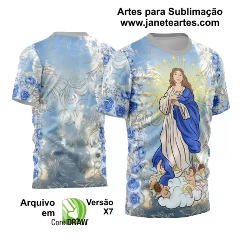 Arte Estampa Camisa - Religião - Festejo - Nossa Senhora Imaculada Conceição - 2024 - 2025