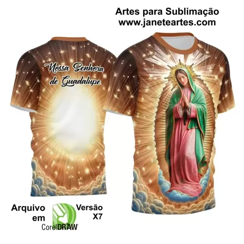 Arte Estampa Camisa - Religião - Festejo - Nossa Senhora de Guadalupe - 2024 - 2025