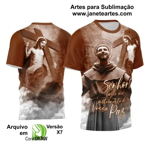 Arte Estampa - Camisa Religião - Festejo - São Francisco - 2024 - 2025