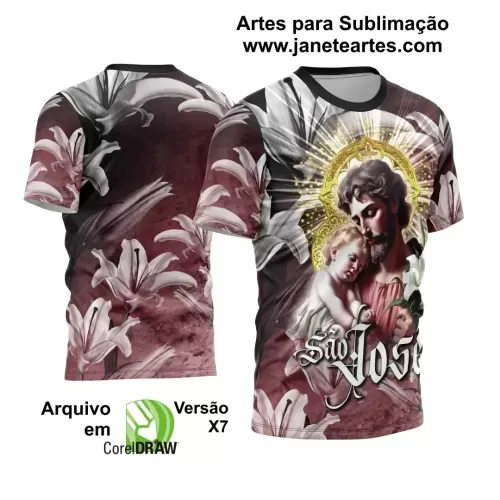 Arte Estampa Camisa - Religião - Festejo - São José - 2024 - 2025