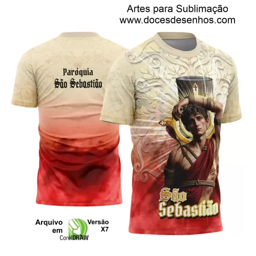 Arte Estampa - Camisa Religiosa - São Sebastião - Religião - 2025 - Festejo e Devoção