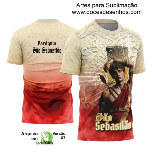 Arte Estampa - Camisa Religiosa - São Sebastião - Religião - 2025 - Festejo e Devoção