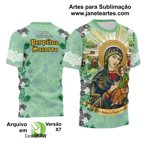 Arte Estampa Camisa Verde - Religião - Festejo - Nossa Senhora do  Perpétuo Socorro 2024