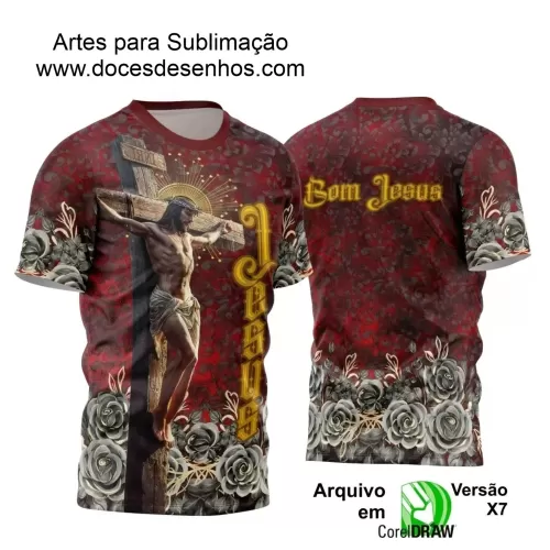 Arte Estampa - Camisa Vermelha - Religião 2024 - Jesus Cristo