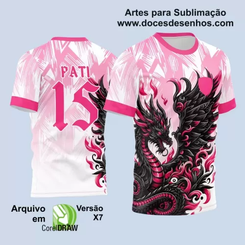 Arte Estampa - Camisa de Interclasse - Dragão Rosa 2024-2025