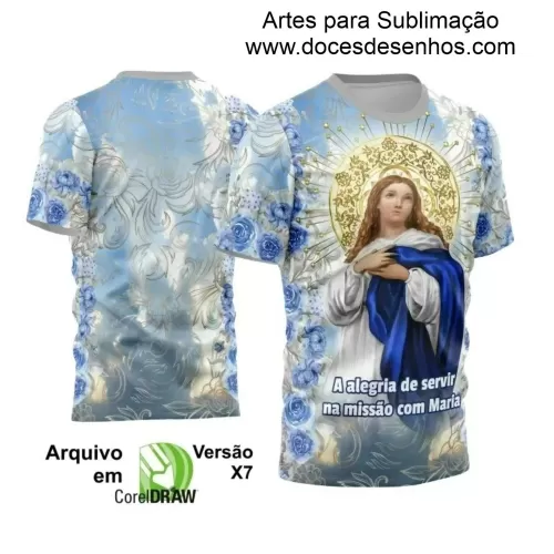 Arte Estampa Camiseta - Religião - Festejo - Devoção - Nossa Senhora Imaculada Conceição - 2024 - 2025