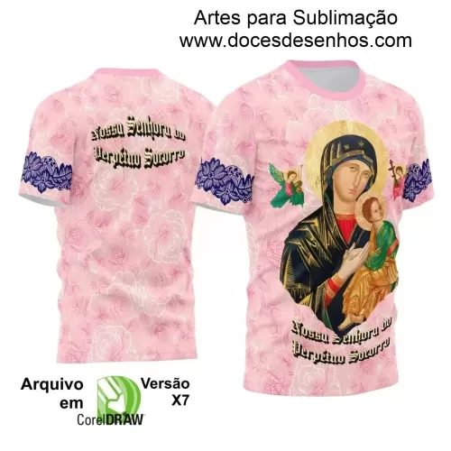 Arte Estampa Camiseta - Religião - Festejo - Devoção - Nossa Senhora do Pérpetuo Socorro - 2024 - 2025