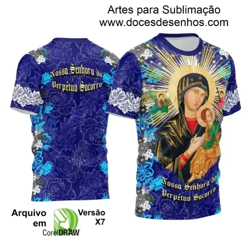 Arte Estampa Camiseta - Religião - Festejo - Devoção - Nossa Senhora do Pérpetuo Socorro - 2024 - 2025