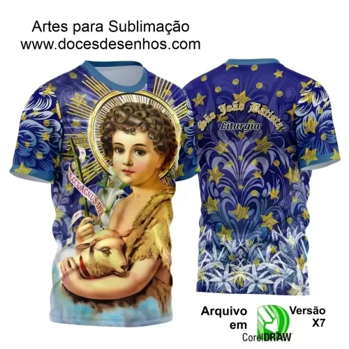 Arte Estampa Camiseta Religiosa - São João Batista - Religião - 2025 - Festejo e Devoção - 2025