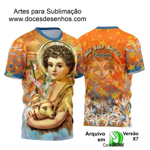 Arte Estampa Camiseta Religiosa - São João Batista - Religião - 2025 - Festejo e Devoção - 2025