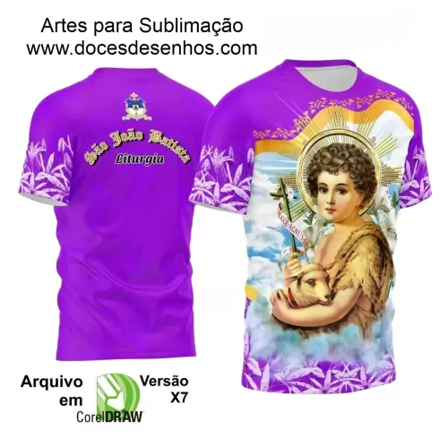 Arte Estampa Camiseta Religiosa - São João Batista - Religião - 2025 - Festejo e Devoção - 2025