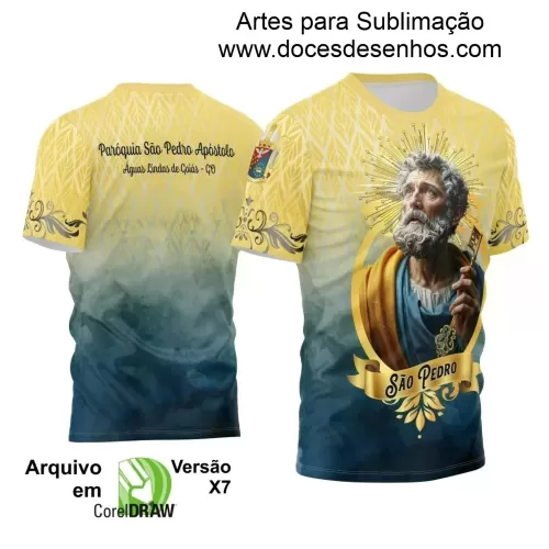 Arte Estampa Camiseta Religiosa - São Pedro - Religião - 2025 - Festejo e Devoção - 2025