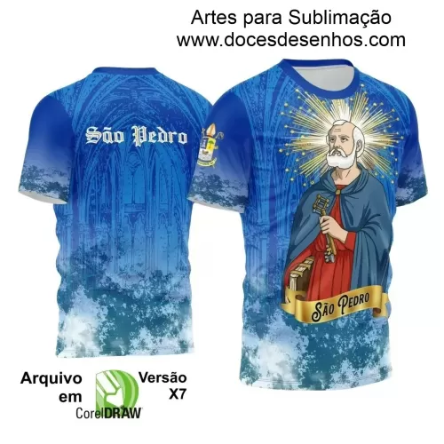 Arte Estampa Camiseta Religiosa - São Pedro - Religião - 2025 - Festejo e Devoção - 2025