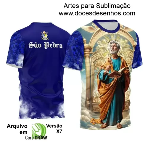 Arte Estampa Camiseta Religiosa - São Pedro - Religião - 2025 - Festejo e Devoção - 2025