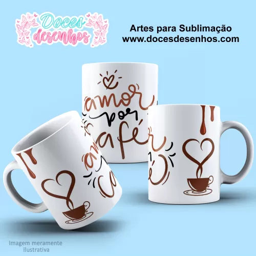 Arte Estampa Caneca - Amor por Café - 2024 - 2025