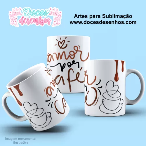 Arte Estampa Caneca - Amor por Café - 2024 - 2025