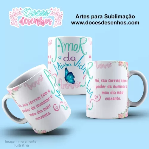 Arte Estampa Caneca Sublimação 2024 - Dia dos Avós 2024