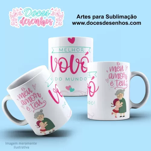 Arte Estampa Caneca Sublimação 2024 - Dia dos Avós 2024