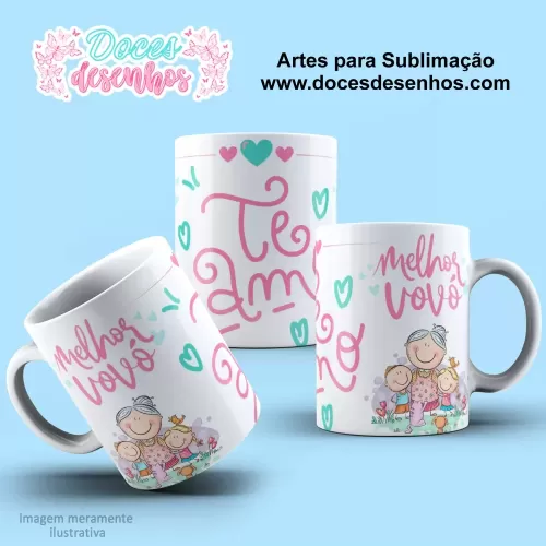 Arte Estampa Caneca Sublimação 2024 - Dia dos Avós 2024