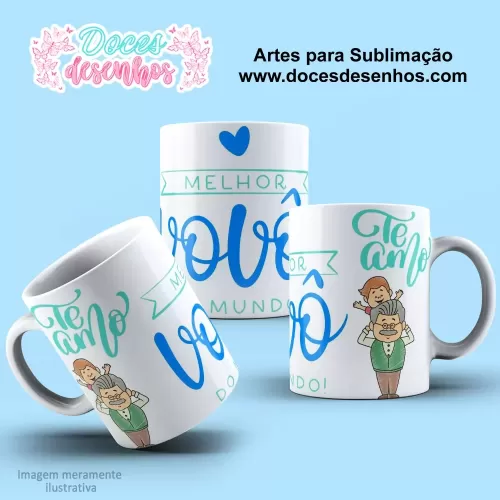 Arte Estampa Caneca Sublimação 2024 - Dia dos Avós 2024