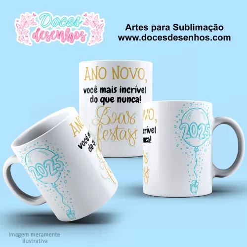 Arte Estampa Caneca - Sublimação - Ano Novo - 2025