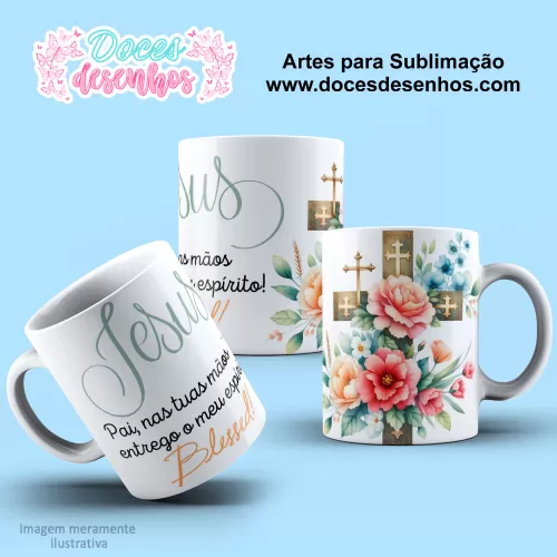 Arte Estampa Caneca - Sublimação - Cristã - Religião - 2024 - 2025