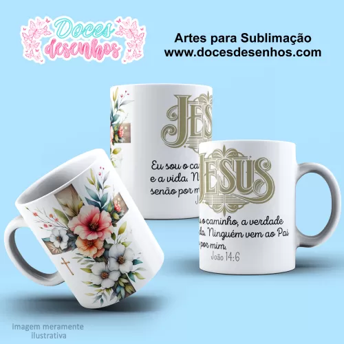 Arte Estampa Caneca - Sublimação - Cristã - Religião - 2024 - 2025