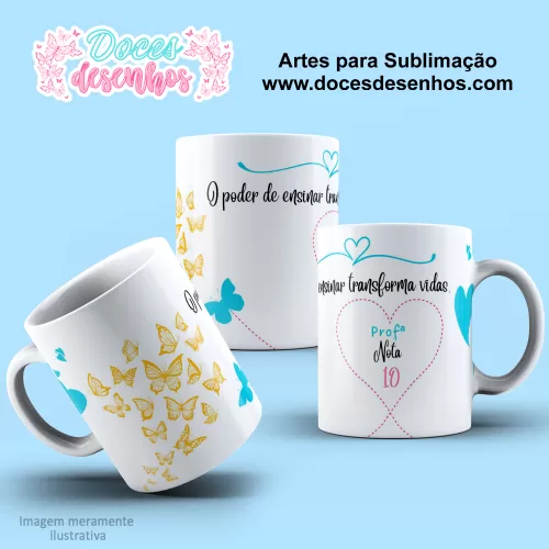 Arte Estampa Caneca - Sublimação - Professores - Dia dos Professores - 2024 - 2025