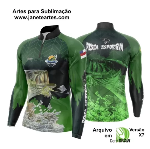 Arte Para Camisa De Pesca Esportiva Modelo 10
