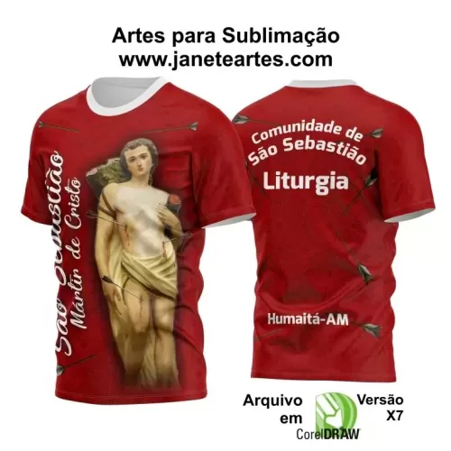 Arte Vetor Camisa 2024 - Religião - Festejo - São Sebastião 2024 - 2025