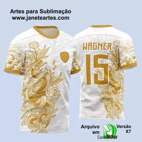 Arte Vetor Camisa Branca e Dourada - Interclasse 2024 - Jogos Internos 2024 - Serpente