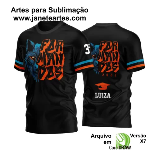 Arte Vetor Camisa Formandos Lobo - Silk - Sublimação