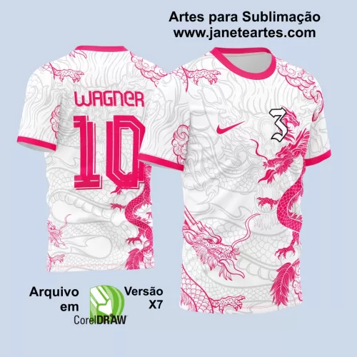 Arte Vetor Camisa Futebol Interclasse Dragão Rosa
