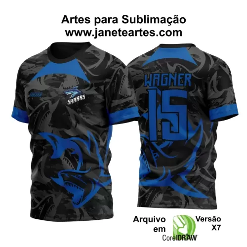 Arte Vetor Camisa InterClasse 2024 - Jogos Internos - Tubarão Preto