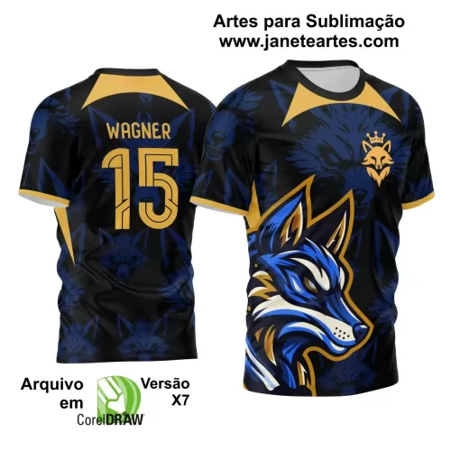 Arte Vetor Camisa Interclasse 2024  Fox  Azul e Dourada
