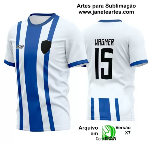 Arte Vetor Camisa - Interclasse 2024 - Jogos Internos 2024 - Time Amador - Futebol - Branca e Azul 