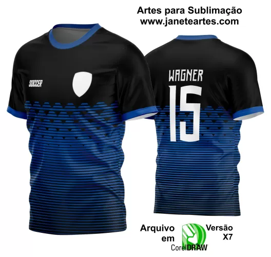 Arte Vetor Camisa - Interclasse 2024 - Jogos Internos 2024 - Time Amador - Futebol - Preta e Azul