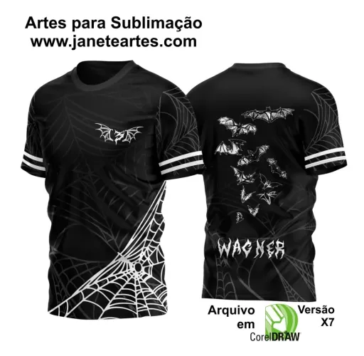 Arte Vetor Camisa Preta - Interclasse 2024 - Jogos Internos 2024 - Morcegos