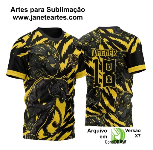 Arte Vetor Camisa Preta - Interclasse 2024 - Jogos Internos 2024 - Pantera e Tigre